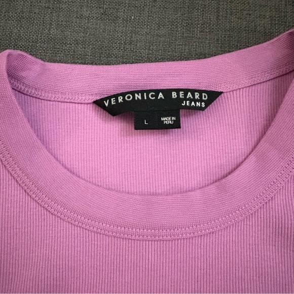 Veronica Beard Jeans Purple Jordyn Ribbed Tank Top (size large) - Picture 2 of 6